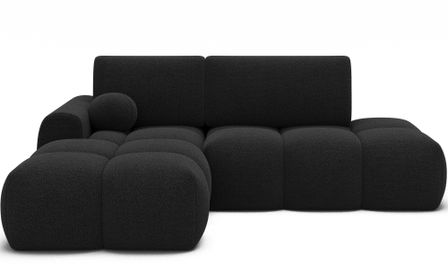 Canapé d’angle convertible 3 places BINUTO en tissu avec coffre de rangement – 227 cm