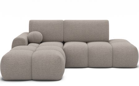 Canapé d’angle convertible 3 places BINUTO en tissu avec coffre de rangement – 227 cm
