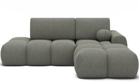 Canapé d’angle convertible 3 places BINUTO en tissu avec coffre de rangement – 227 cm