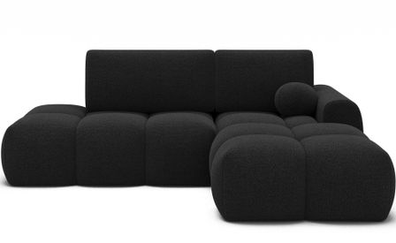 Canapé d’angle convertible 3 places tissu BINUTO 227 cm - Coffre de rangement