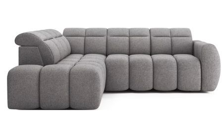 Canapé d’angle convertible 4 places BOBOON en tissu avec coffre de rangement – 258 cm