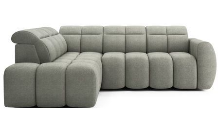 Canapé d’angle convertible 4 places BOBOON en tissu avec coffre de rangement – 258 cm