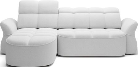 Canapé d’angle convertible 4 places CENTURY en tissu avec coffre – 301 cm