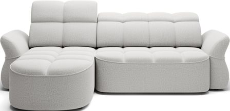Canapé d’angle convertible 4 places CENTURY en tissu avec coffre – 301 cm