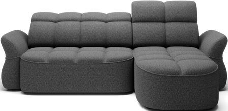 Canapé d’angle convertible 4 places CENTURY en tissu avec coffre – 301 cm