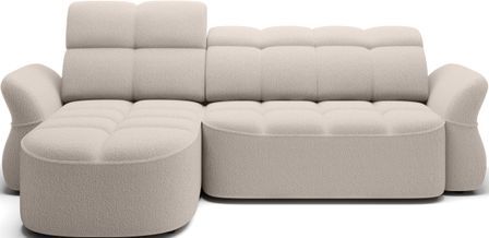 Canapé d’angle convertible 4 places CENTURY en tissu avec coffre – 301 cm