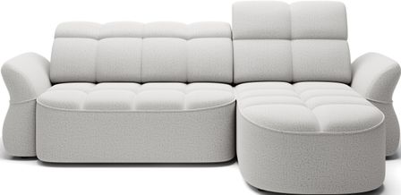 Canapé d’angle convertible 4 places CENTURY en tissu avec coffre – 301 cm