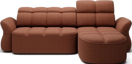 Canapé d’angle convertible 4 places CENTURY en tissu avec coffre – 301 cm