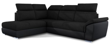Canapé d’angle convertible 4 places KEPITA en tissu et simili cuir – 260 cm
