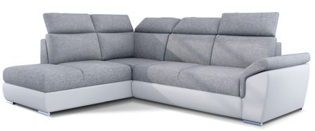 Canapé d’angle convertible 4 places KEPITA en tissu et simili cuir – 260 cm