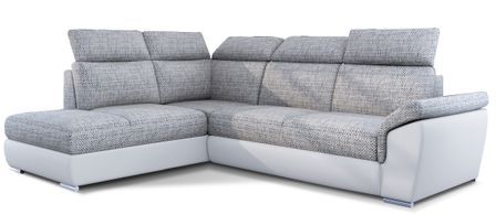 Canapé d’angle convertible 4 places KEPITA en tissu et simili cuir – 260 cm