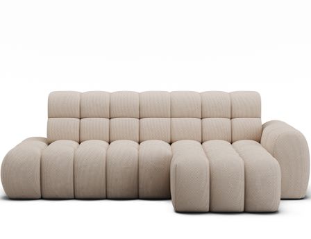 Canapé d’angle convertible 4 places KINDO en tissu avec assise électrique – 283 cm