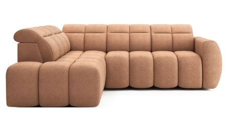 Canapé d’angle convertible 4 places tissu BOBOON 258 cm – Coffre de rangement