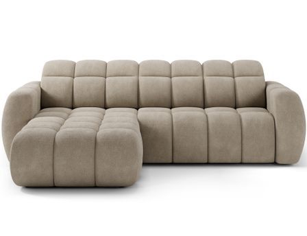 Canapé d’angle convertible 4 places tissu FENKA 288 cm – Assise électrique & têtières réglables