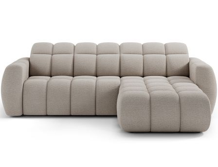 Canapé d’angle convertible 4 places tissu FENKA 288 cm – Assise électrique & têtières réglables
