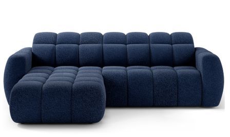 Canapé d’angle convertible 4 places tissu FENKA 288 cm – Assise électrique & têtières réglables