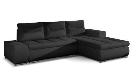 Canapé d’angle convertible 4 places WAKER en simili cuir – 275 cm