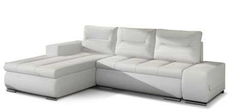 Canapé d’angle convertible 4 places WAKER en simili cuir – 275 cm