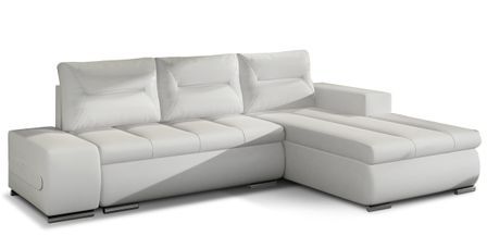 Canapé d’angle convertible 4 places WAKER en simili cuir – 275 cm