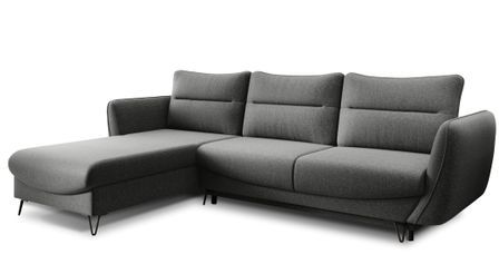 Canapé d’angle convertible 4 places ZURIK en tissu – 276 cm