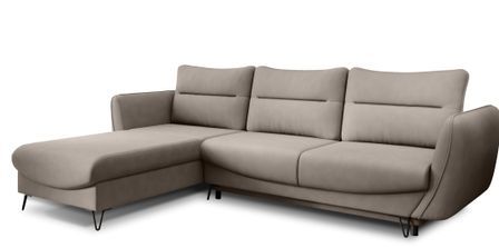 Canapé d’angle convertible 4 places ZURIK en tissu – 276 cm