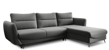 Canapé d’angle convertible 4 places ZURIK en tissu – 276 cm