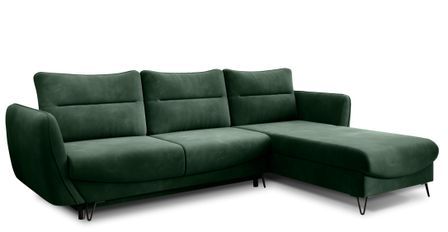 Canapé d’angle convertible 4 places ZURIK en tissu – 276 cm