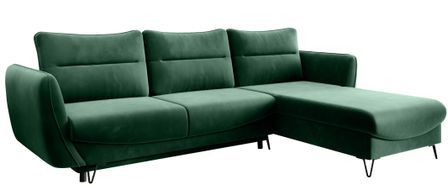 Canapé d’angle convertible 4 places ZURIK en tissu – 276 cm