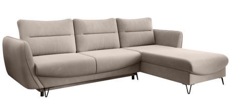 Canapé d’angle convertible 4 places ZURIK en velours – 276 cm