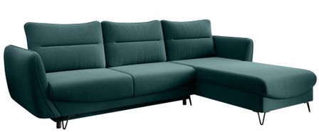 Canapé d’angle convertible 4 places ZURIK en velours – 276 cm