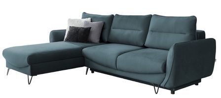 Canapé d’angle convertible 4 places ZURIK en velours – 276 cm