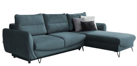 Canapé d’angle convertible 4 places ZURIK en velours – 276 cm