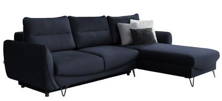 Canapé d’angle convertible 4 places ZURIK en velours – 276 cm
