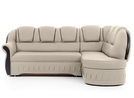 Canapé d'angle convertible avec rangement en simili cuir Majesté