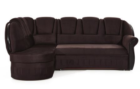 Canapé d'angle convertible avec rangement en velours MAJESTE - 243 cm