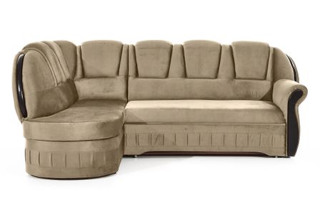 Canapé d'angle convertible avec rangement en velours MAJESTE - 243 cm