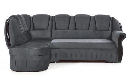 Canapé d'angle convertible avec rangement en velours MAJESTE - 243 cm