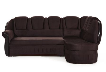 Canapé d'angle convertible avec rangement en velours Majesté