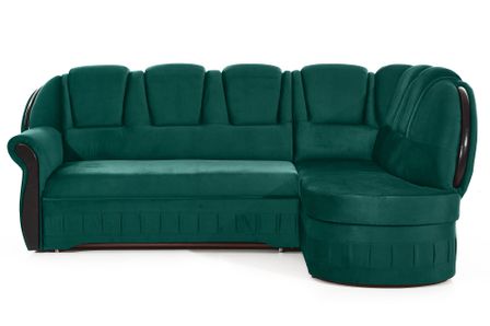 Canapé d'angle convertible avec rangement en velours Majesté