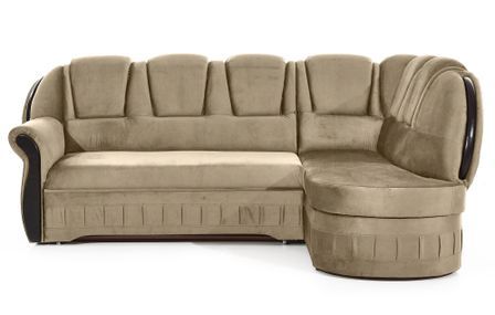 Canapé d'angle convertible avec rangement en velours Majesté