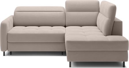Canapé d’angle convertible BOREA en tissu avec coffre – 208 cm
