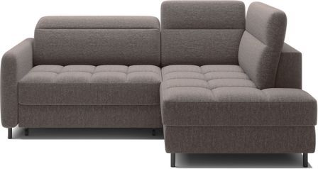 Canapé d’angle convertible BOREA en tissu avec coffre – 208 cm
