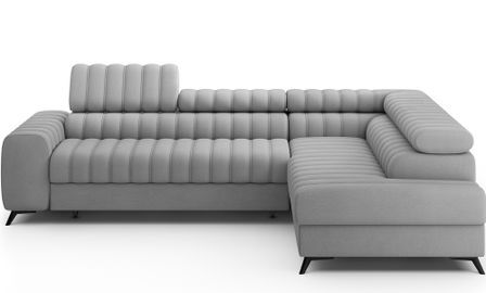 Canapé d’angle convertible KANDO en tissu texturé – 269 cm