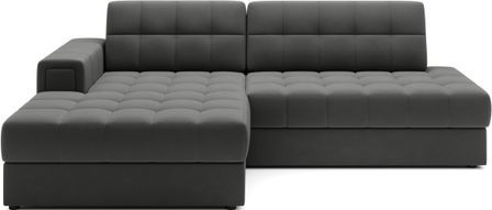Canapé d’angle convertible KELLY en velours avec coffre – 240 cm