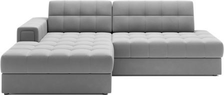 Canapé d’angle convertible KELLY en velours avec coffre – 240 cm