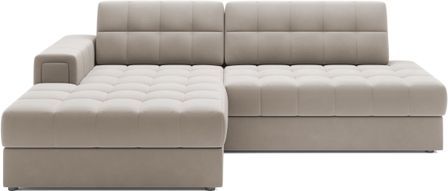 Canapé d’angle convertible KELLY en velours avec coffre – 240 cm