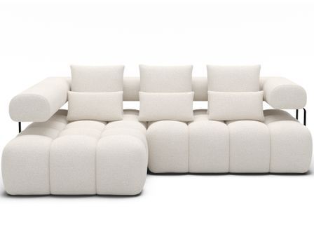 Canapé d'angle convertible KEVY en tissu avec extension électrique - 260 cm
