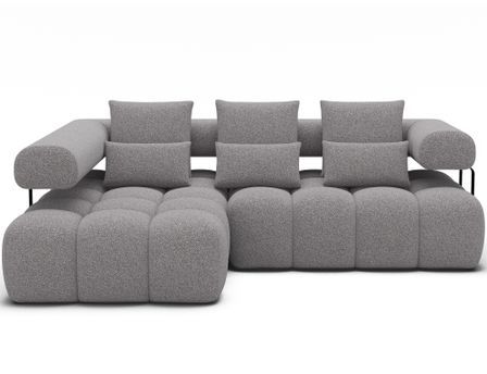 Canapé d'angle convertible KEVY en tissu avec extension électrique - 260 cm