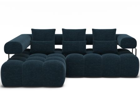 Canapé d'angle convertible KEVY en tissu avec extension électrique - 260 cm