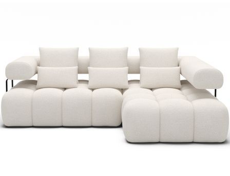 Canapé d'angle convertible KEVY en tissu avec extension électrique - 260 cm
